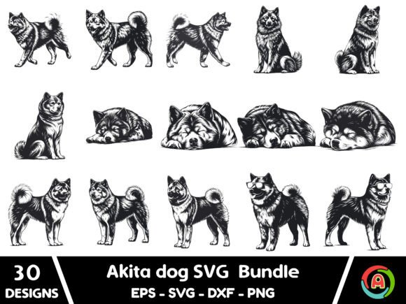 Akita Dog SVG Bundle