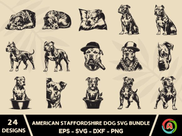 American Staffordshire Terrier Dog Svg