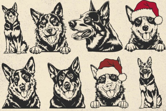 Australian Cattle Dog Svg, Christmas Dog