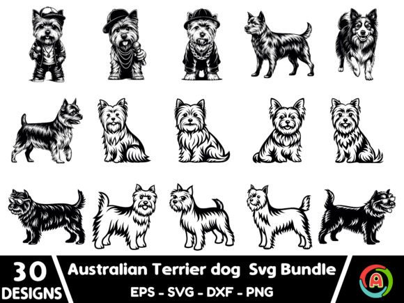 Australian Terrier Dog Svg Bundle