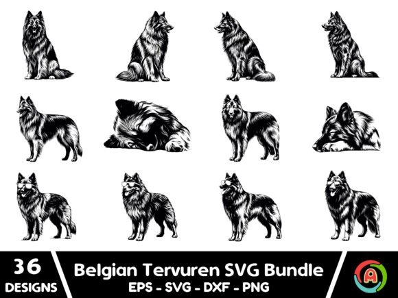 Belgian Tervuren Dog SVG Bundle