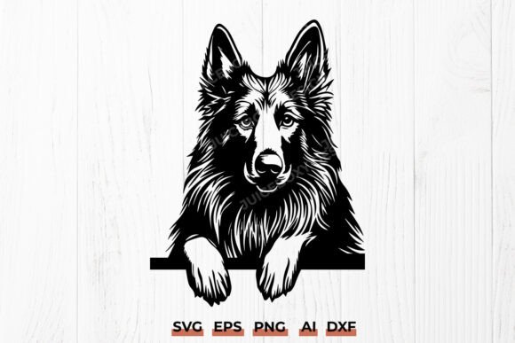 Belgian Tervuren Dog SVG Cut File Design