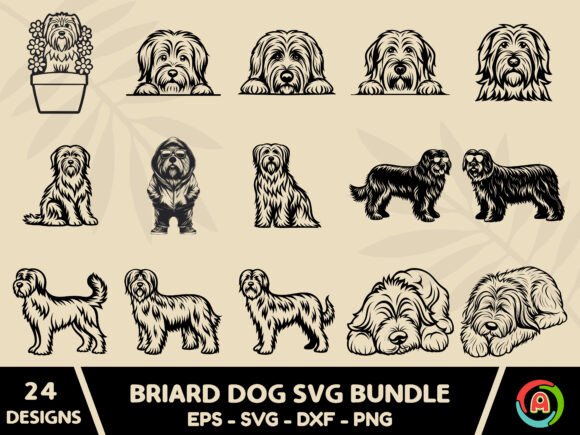 Briard Dog Svg Bundle