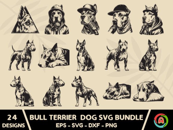 Bull Terrier Dog SVG Bundle