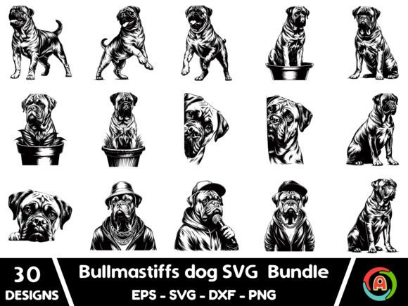 Bullmastiff Dog SVG Bundle