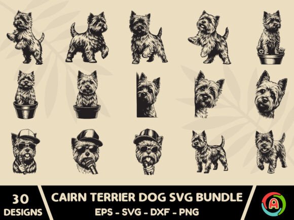 Cairn Terrier Dog Svg Bundle