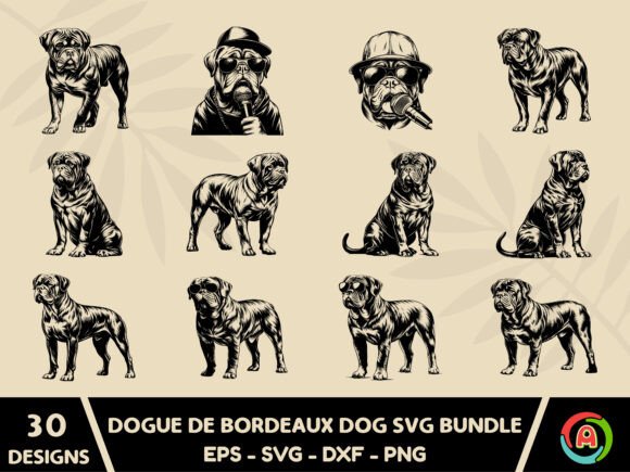 Dogue De Bordeaux Dog Svg Bundle