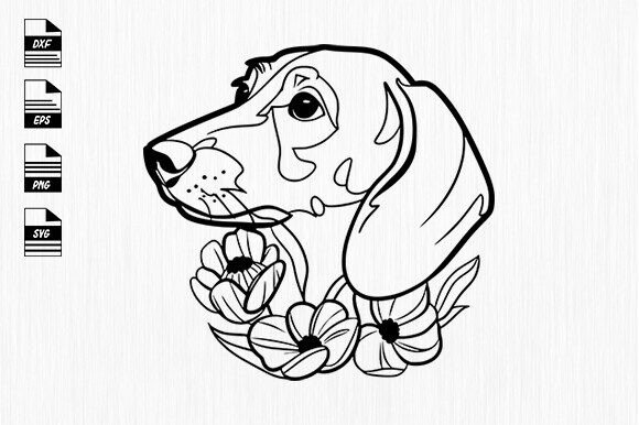 Floral Dog Svg