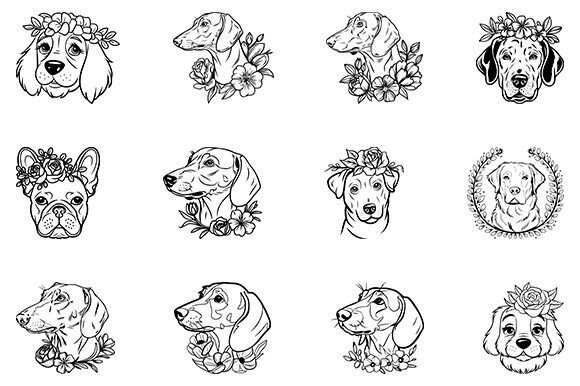 Floral Dog Svg Bundle