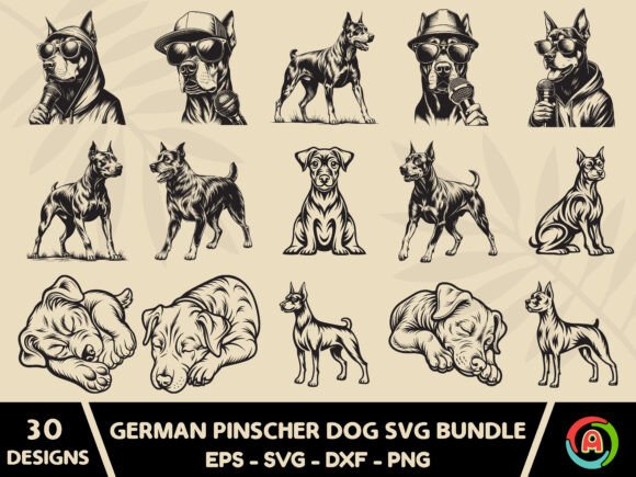 German Pinscher Dog Svg Bundle