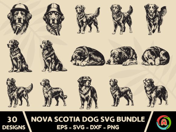 Nova Scotia Toller Dog Svg Bundle