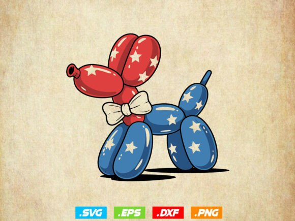 Patriotic Balloon Dog SVG