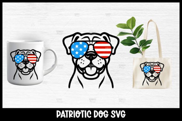 Patriotic Boxer Dog SVG