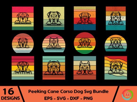 Peeking Cane Corso Dog Svg Bundle
