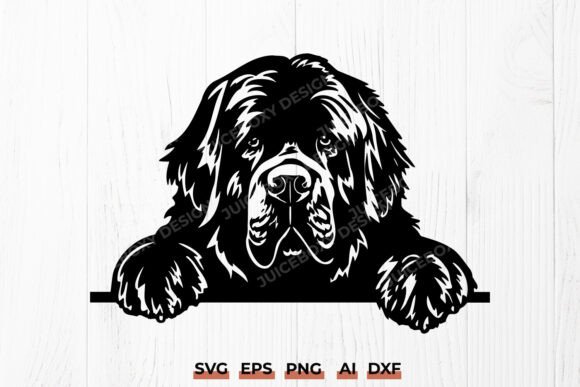 Peeking Newfoundland Dog SVG
