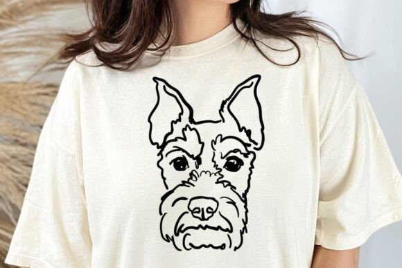 Schnauzer Dog Head Svg for Embroidery