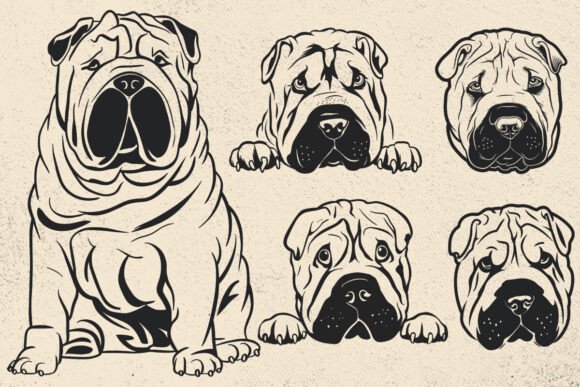 Shar Pei Svg for Embroidery