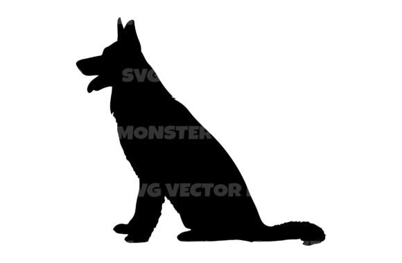 Siting German Shepherd Dog Svg
