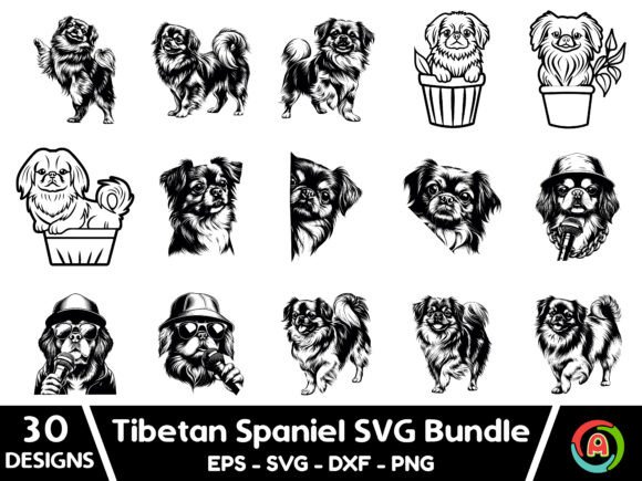 Tibetan Spaniel Dog SVG Bundle