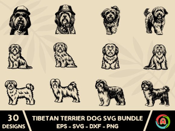 Tibetan Terrier Dog Svg Bundle