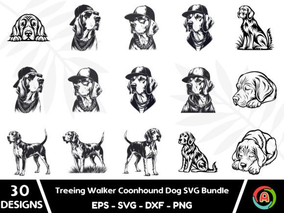 Treeing Walker Coonhound DOG Svg Bundle