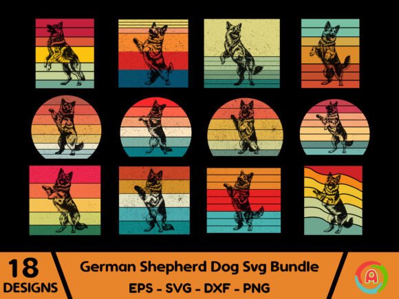 Vintage German Shepherd Dog Svg Bundle